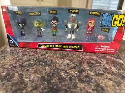 Teen Titans Go Mini Figure Set 6 Deluxe Six Pack Beast Boy Raven Silkie Starfire
