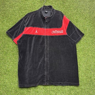 Vintage Cincinnati Bearcats Shirt Mens 2XL Black Jordan Velour Shooting Warmup