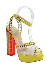 Charlotte Olympia Womens Slip-on Ankle Block Heels Yellow Size Eur 37