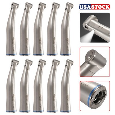 1-10 Pcs Dental Fiber Optic LED 1:1 Contra Angle Low Speed Handpiece Fit E type