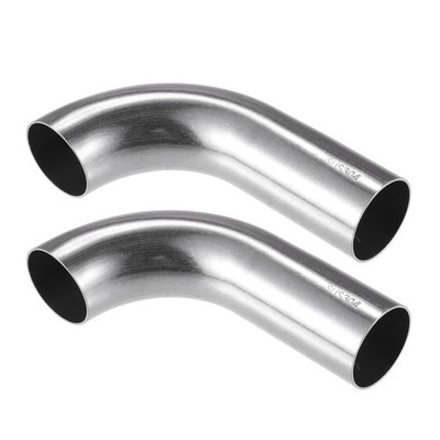2 Pcs Bend Elbow Pipe Tube, 1.25'' OD 4.72'' 2.56'' Leg 90 Degree DIY Exhaust Pi...