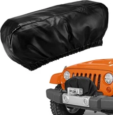 SEVEN SPARTA Winch Cover Heavy Duty Waterproof Protection Cover, Black 