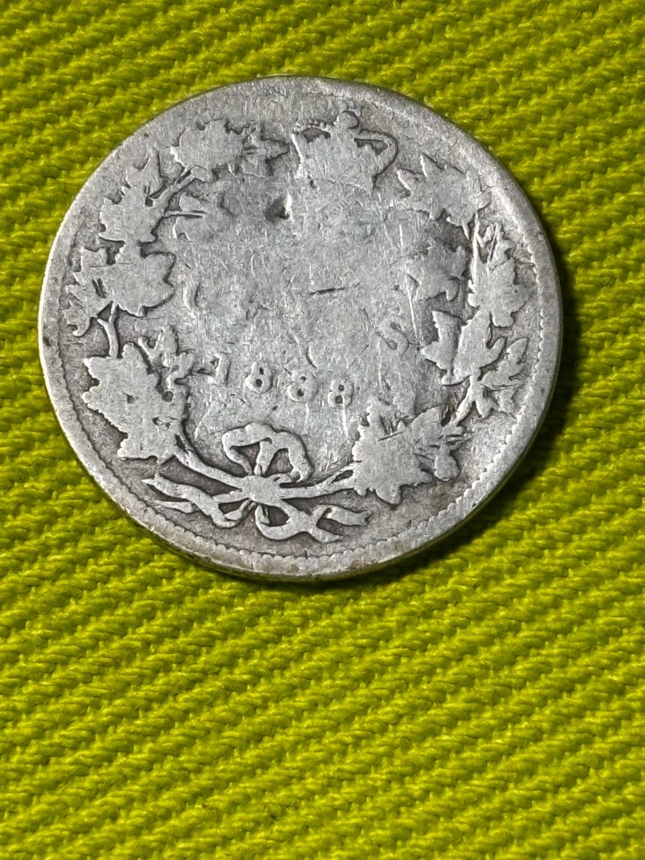 1888 Canada 25c Silver Coin Rare - Image 2 of 2