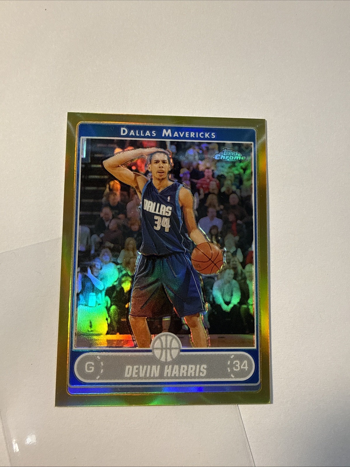 2006/07 Topps Chrome Devin Harris Dallas Mavs Gold Refractor #87 Basketball