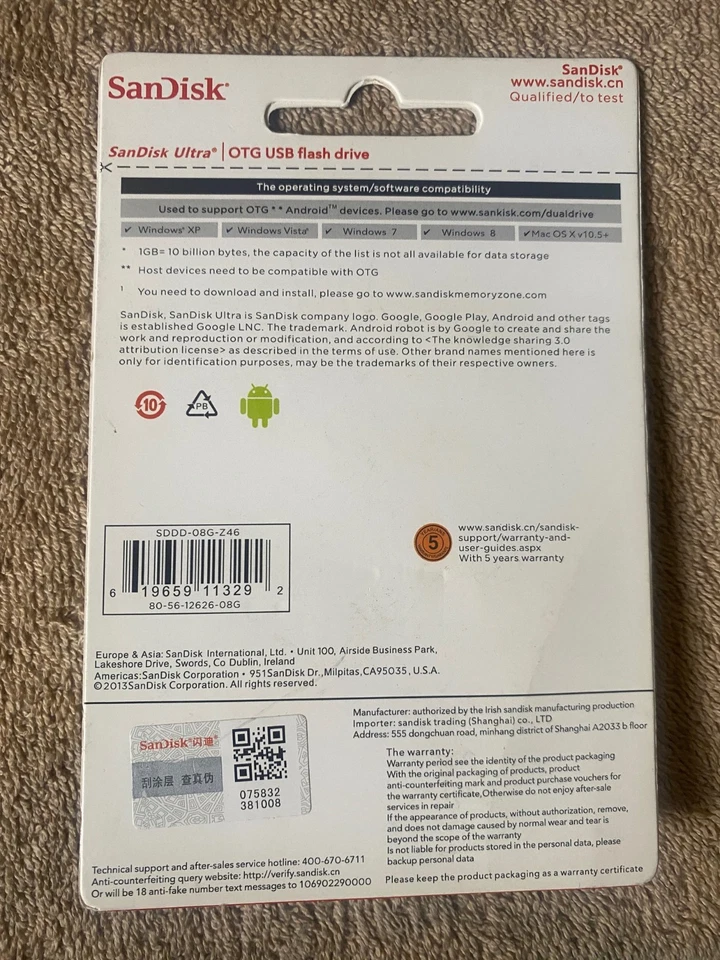 SanDisk Extreme 128GB OTG USB Android Smartphone Flash Drive-SEALED - Image 3 of 3