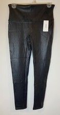 NWT Spanx Faux Leather Leggings Black Size Large Petite New