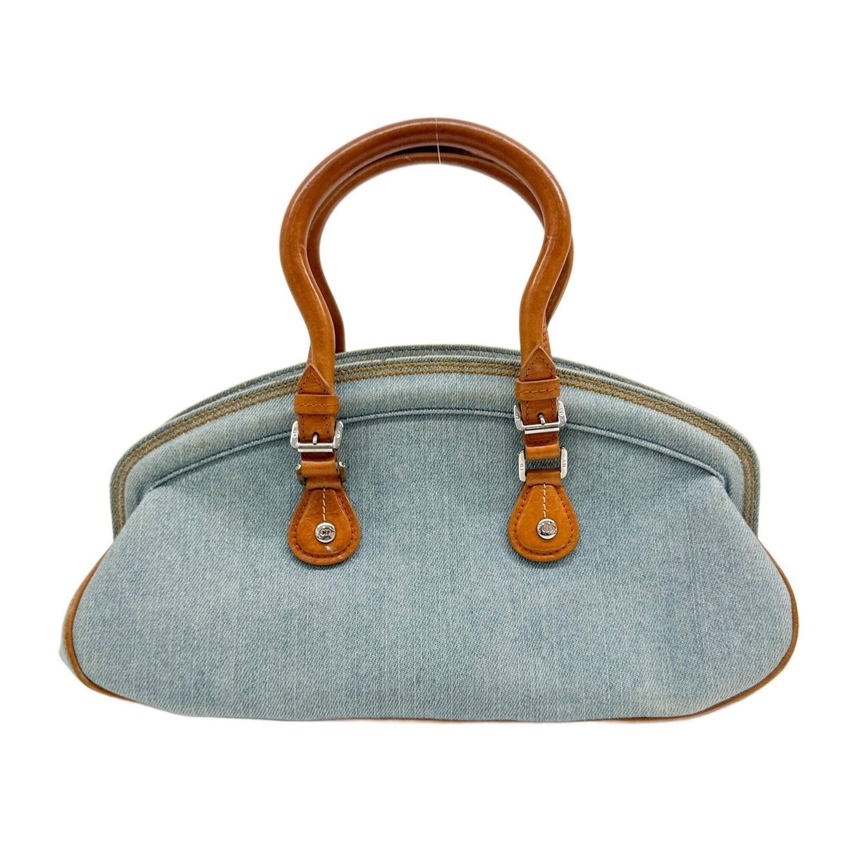 DIOR Detective Light Blue Embroidered Floral Denim Handle Bag | eBay