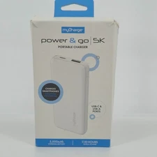myCharge 5000mAh Power & Go Power Bank - White - USED