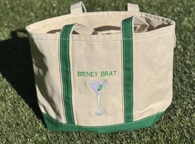 Boat tote Embroidered Martini Themed  Briney Brat 