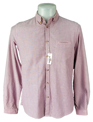 BEN SHERMAN Herren lila L/S ABEND OXFORD HEMD - 15,5'' - M - Brustumfang 44'' - £69