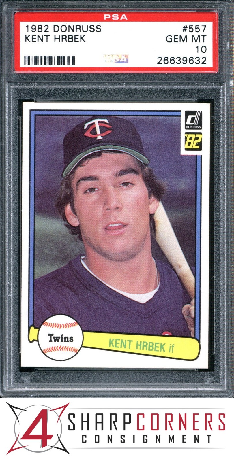 1982 DONRUSS #557 KENT HRBEK RC TWINS PSA 10