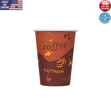 12oz Disposable Paper Coffee Cups Leak-Resistant Eco-Friendly Hot Beverages New