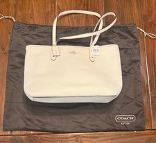 COACH City Zip Tote Chalk White NWT F58846 Leather Shoulder Bag