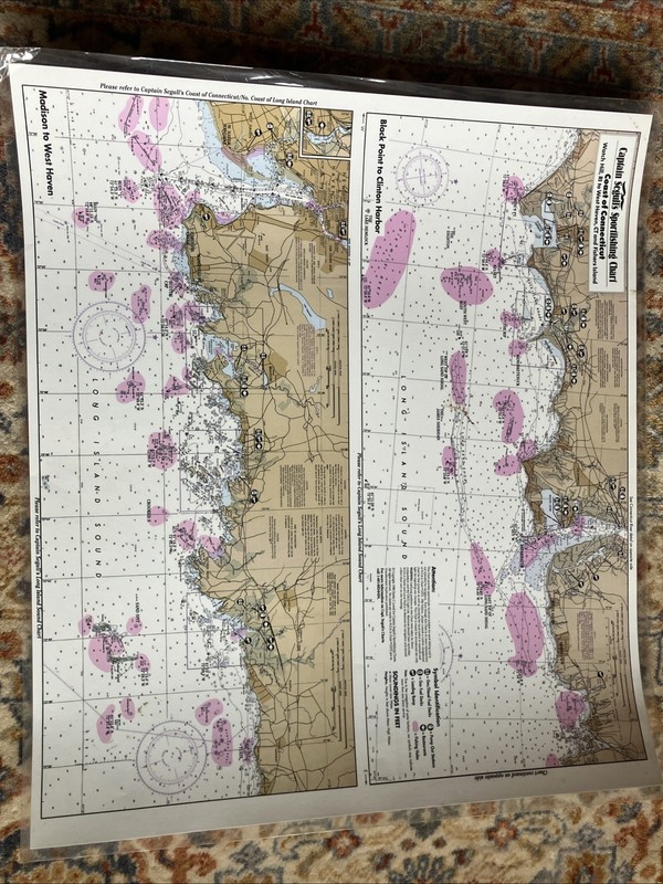 Captain Segulls  Sport Fishing Chart  Coast Of Connecticut