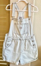 Levi's Vintage Shortalls Women's M Light Wash Denim Bib Overall Shorts