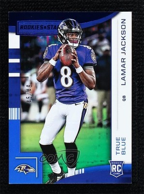 2018 Panini Rookies & Stars Rookies True Blue 45/49 Lamar Jackson #112 RC m1k