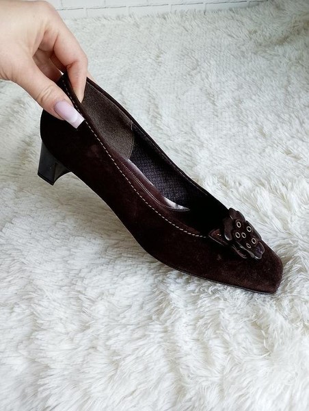 Women Gabor Heels Brown Suede 37 #7UN5