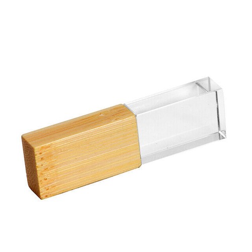 Crystal wood USB Flash Pen Drive Custom Engrave Logo Memory Stick 32GB 64GB - Picture 7 of 12