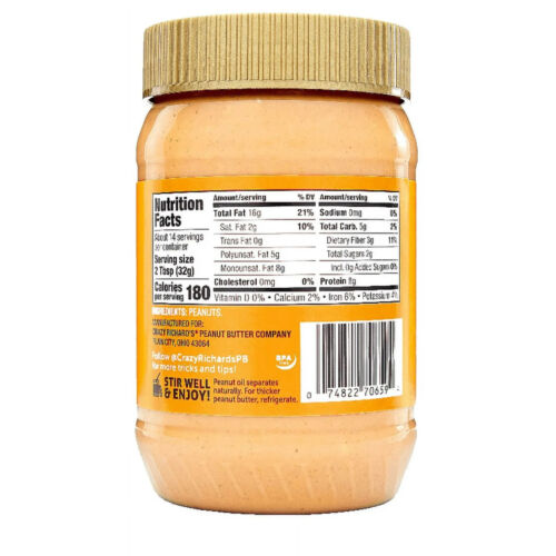 (2 pack) Crazy Richard's Cruncy Peanut Butter 16oz.. - Picture 3 of 11