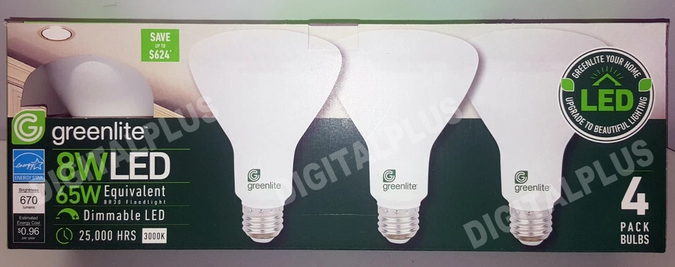 LED BR30 Floodlight 8w = 65w Equivalent  3000k Soft White E26 Base 670L Dimmable - Image 2 of 4