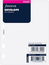Filofax Pocket size Transparent Envelope (Top Opening) Organiser Refill 213612