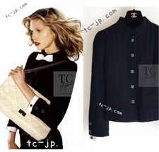 CHANEL 06PF Black Quilted Wool Jacket Gripoix Buttons by Karl Lagerfeld 38 US6