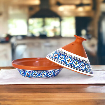 Bol en céramique marocaine bleu turquoise fabriqué à la main - En vente sur