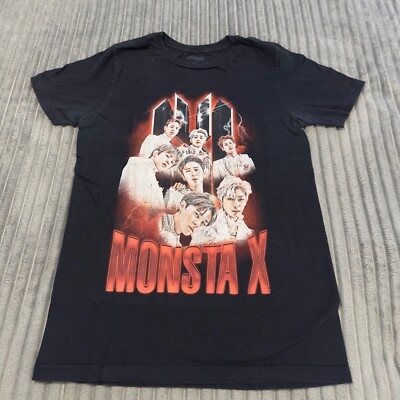 Monsta X T-Shirt Adults S Black K Pop Graphic Concert Music Cotton