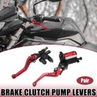 New Listing1 Pair Universal Motorbike Handlebar Brake Master Cylinder Clutch Lever Red