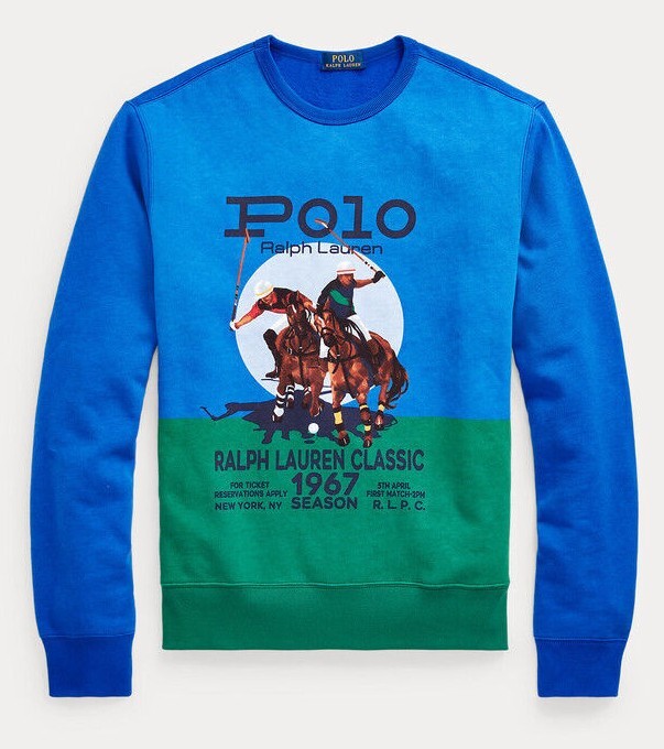Polo Ralph Lauren maglione felpa pile uomo equitazione partita pony player