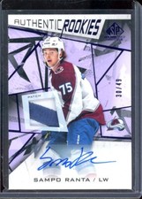 2021-22 SP Game Used Purple Premium Patch Autographs #167 Sampo Ranta 30/49