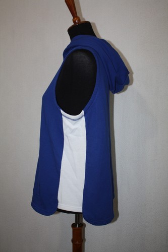 Tommy Hilfiger Sport Sz XL Blue Pullover Sleeveless Hoodie Pouch Pocket - Picture 4 of 6