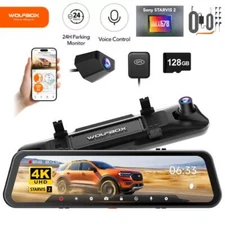 WOLFBOX G900Pro WiFi Touch Screen Rear View Mirror Dash Cam Parking Monitor NEW