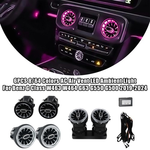 64 Colors 6PCS Front+Rear Air Vent Ambient Light For Mercedes Benz G-Class W463 - Picture 17 of 17