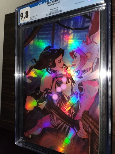 Miss Meow 5 PETE WOODS TOPLESS HOLO VIRGIN MOUSE VARIANT COVER CGC 9.8