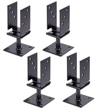 Alberts 4x U-Pfostentr&auml;ger verstellbar schwarz Pfostenschuh Pfostenhalter