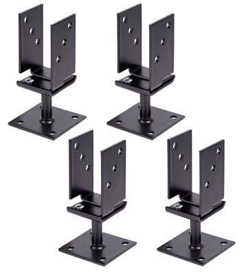 Alberts 4x U-Pfostenträger verstellbar schwarz Pfostenschuh Pfostenhalter