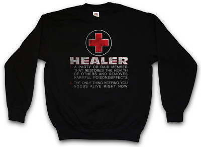 HEALER ROLE SWEATSHIRT PULLOVER Fun Gamer Gaming Symbol computer Raid Heiler