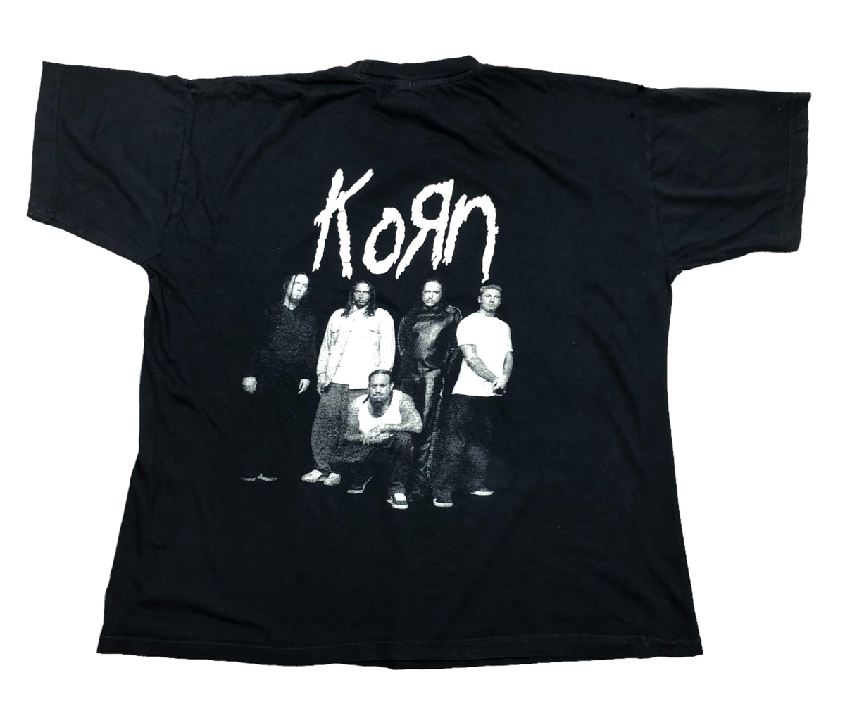 Vintage 90's Y2K Korn Band Shirt Rare Big Logo Over Print Mens