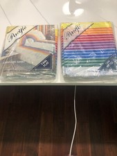 Vintage Rainbow Pacific Canadian Sunset Flat Sheet Fitted Sheet Set NOS New