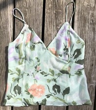 Abercrombie Fitch Ruched Floral lined satin cami