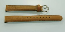 Damen Edelstahl Camel Leder Ersatz Uhr Band 16mm