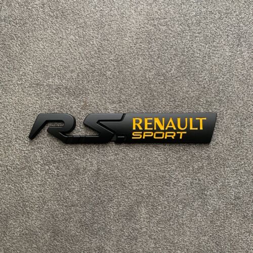 Logo Monogramme RS Renault Sport Pour Clio Mégane Twingo Noir Jaune - Photo 1/4