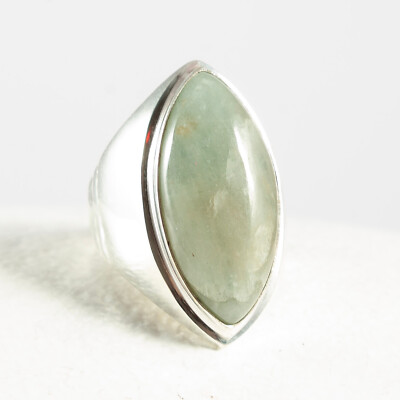 Silberring, Ring, 925 Sterlingsilber, Aquamarin, massiv, Größe 59
