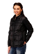 Roper Western Jacket Womens Quilted Snap Black 03-098-0693-6160 Bl