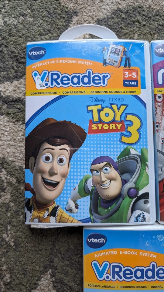 LOT 5 VTech V.Reader Learning System ToyStory 3KungFu Panda 2 Sponge Bob Olivia - Image 2 of 4