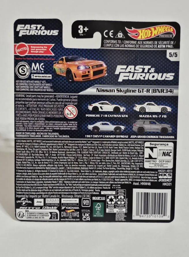 Hot Wheels Nissan Skyline GT-R Fast & Furious 5 Of 5 Premium