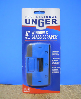 Unger Professional 4'' Window & Glass Cleaning Scraper w/Safety Guard 970260