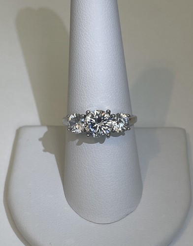 3 Tcw Simulated Diamond Ring in 925 Sterling Silver Sz 9 - Picture 11 of 11