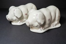 Ceramic White Pigs Figurines Gloss White Set of Two Great quality
